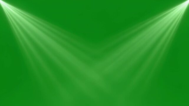 Green Screen Stage Lights Beam Effect with Black Gap for Text Overlay Cinematic Motion