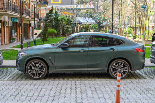  April 2, 2026, Tbilisi, Georgia BMW X4 G02 green compact luxury crossover coupe
