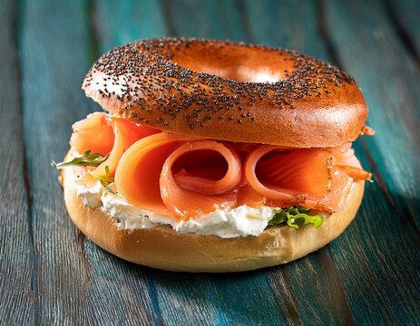 smoked salmon bagel w cheese