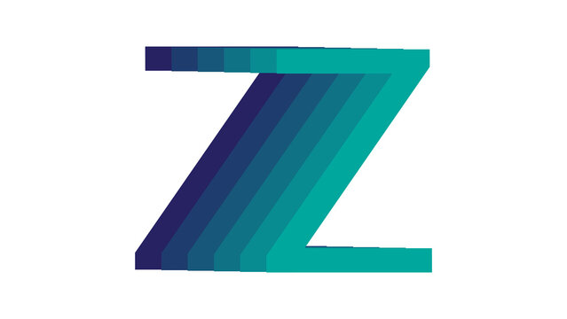 Abstract Colorful Geometric Letter Z Logo Design Isolated on White