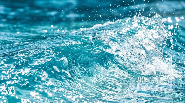 Creative Clear Aqua Blue Water Waves Background
