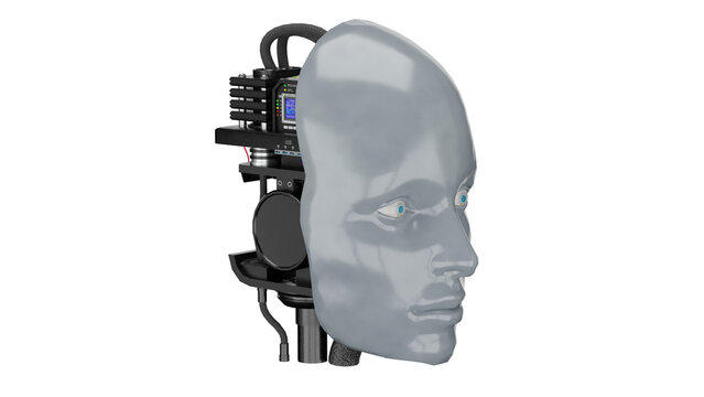 3d rendering robot head