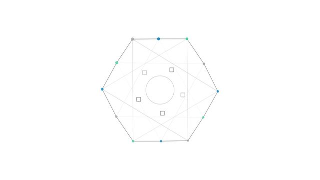 Abstract Geometric Hexagonal Vector Illustration Featuring Precise Line Art Construction and Minimalist Symmetrical Technical Design Elements