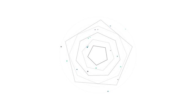 Minimalist abstract pentagon concentric geometric shapes outline modern design element vector illustration