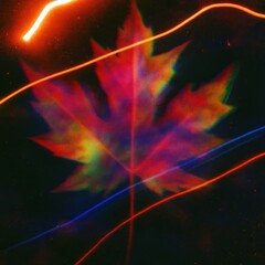 Naklejka premium Vibrant maple leaf art