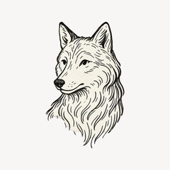 Fototapeta premium Detailed wolf head illustration.