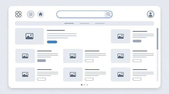 Minimalist modern website dashboard UI with clean navigation and user profile interface design elements