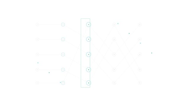 Abstract Neural Network Diagram Representing Artificial Intelligence and Deep Learning Connectivity on White Background