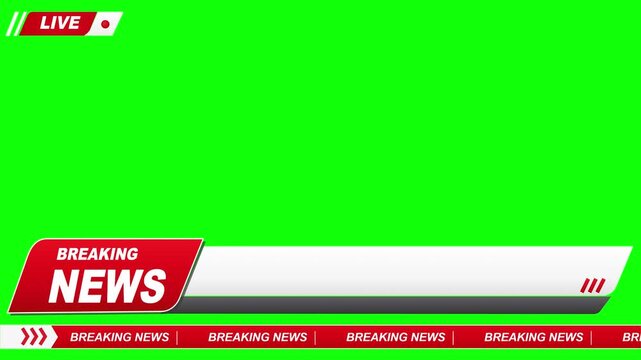 Breaking News Broadcast Overlay on Green Screen Background