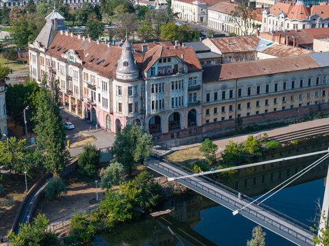 Oradea city center, Romania, drone photo