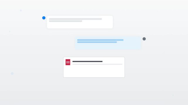 Dynamic communication and messaging concepts represented by animated chat bubbles and abstract graphic elements on a clean background, symbolizing online interaction