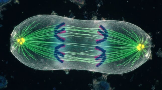Sister chromatids pulled apart cell