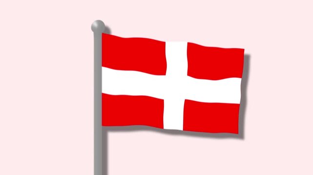 Seamless 3d Animation Of The Denmark Flag Video, Realistic Denmark Flag Waving, Denmark Flag Animation Video, Denmark Flag Animation Effects For Yo