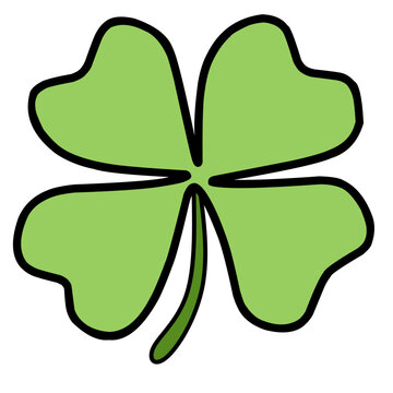 Four Leaf Clover Good Luck Vector Symbol