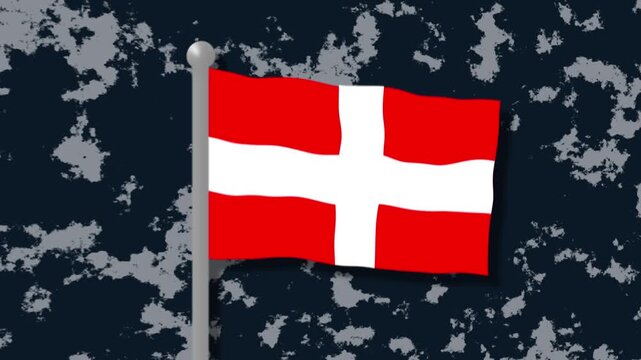Seamless 3d Animation Of The Denmark Flag Video, Realistic Denmark Flag Waving, Denmark Flag Animation Video, Denmark Flag Animation Effects For Yo