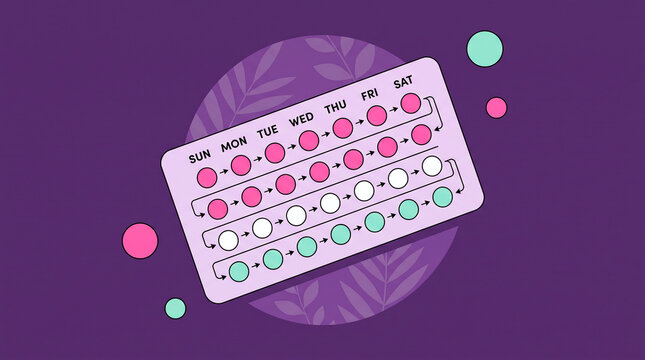 Birth control pills blister pack with daily dosage schedule