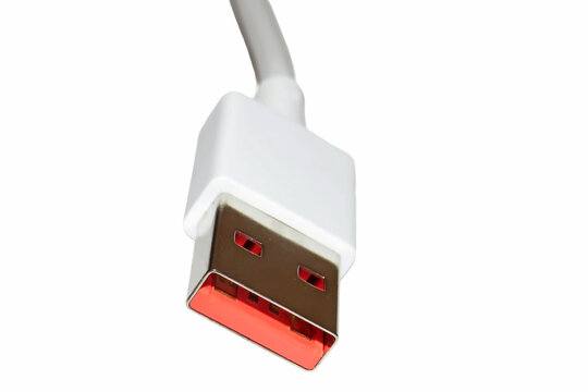 USB type A charging cable isolated on white background