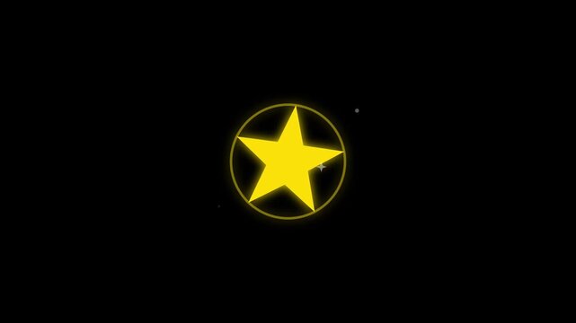 4K Animated Star Icon, Golden Rating and Favorite Symbol Motion Graphic