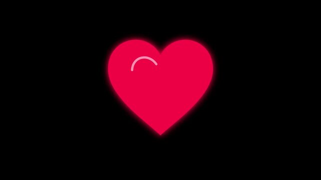4K Animated Heart Icon, Red Love and Like Symbol Motion Graphic
