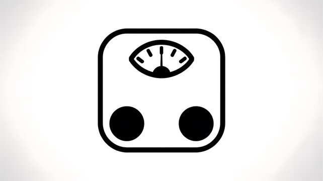 Black bathroom scale icon for weight control