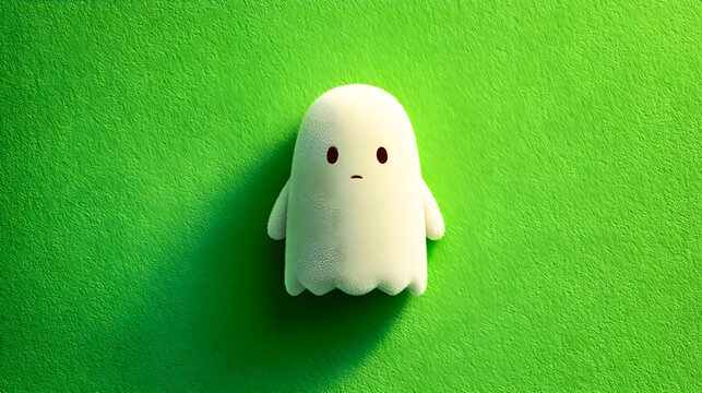 Friendly spooky ghost character adorable cartoon mascot artwork Image illustration