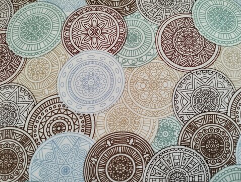 Circular mandalas seamless pattern vintage background