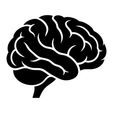 Human brain vector silhouette