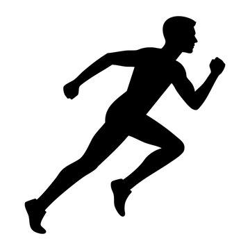 Vector silhouette of a running man
