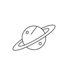 Fototapeta premium Planet with rings icon