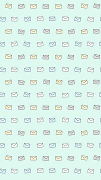 かわいい手描き封筒のループアニメーション背景