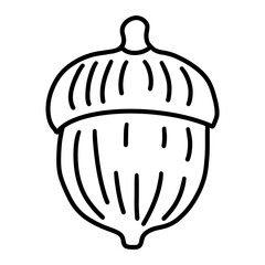 Black and white acorn line art with bold outlines and simple hand-drawn details. Perfect for coloring pages, fall activities, classroom worksheets, seasonal crafts, and autumn educational projects. © zaieiunewborn59