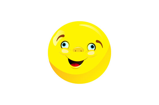 Cheerful Yellow Character With A Bright Friendly Smile