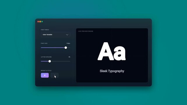 Dark Mode Font Dialog Box Interface with Retro Green Background Animation