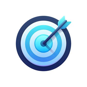 Blue target dartboard bullseye icon graphic asset with dartboard bullseye strategy accuracy achievement business marketing planning competition precision performance as transparent PNG