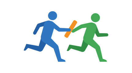 Fototapeta premium Business Teamwork Relay Race Concept Showing Success Through Collaboration
