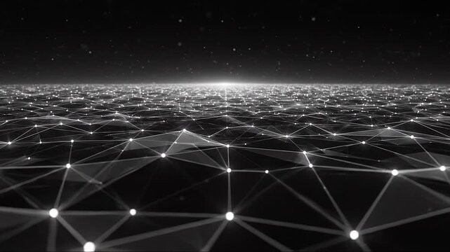 Glowing Data Mesh With Dark Luxury Horizon