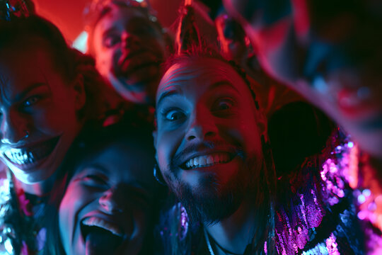 Awkward expressions formed by partygoers