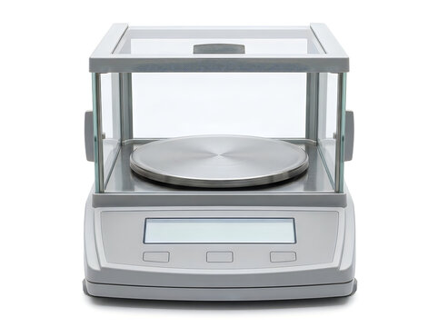 precision analytical balance laboratory digital weighing scale isolated on transparent background