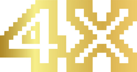 Fototapeta premium Golden 4X Multiply Icon