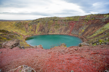 Kerid crater lake in Iceland © Tomsickova