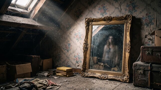 Antique Cursed Mirror with Spectral Reflection