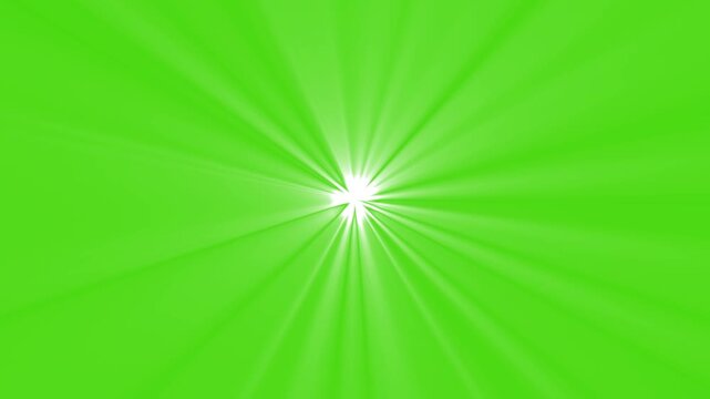 Bright sun rays flare effect on green screen background. golden light lens flare motion graphics. 4K beautiful transparent color spotlight effects animation