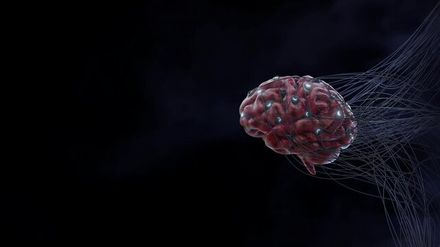 Human Brain with Energy Waves, Neural Activity and Neuroscience Concept