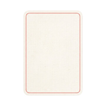 Blank vertical rectangular card with a delicate red border and textured paper background.