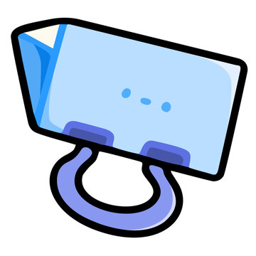 Cute Blue Binder Clip Cartoon Illustration