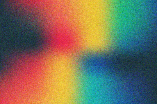 Vibrant multicolored rainbow gradient texture with heavy film grain for energetic and bold digital creative designs