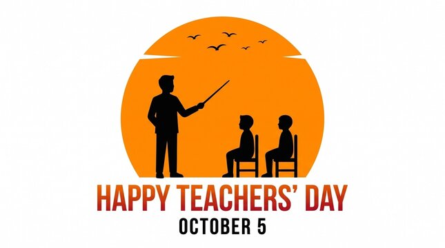 Happy Teacher's day concept vector illustration background. Creative teacher's day vector education concept.