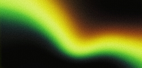 Fototapeta premium Electric green yellow vibrant abstract curve on black grainy background, glowing color gradient shape, retro banner, poster, header, cover design