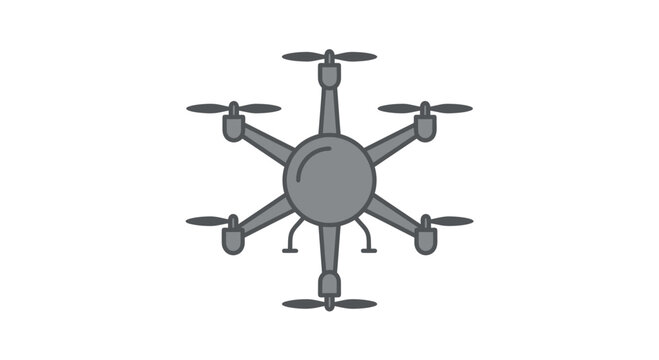 Hexacopter drone aerial technology icon.