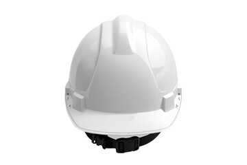 Fototapeta premium White protective hard hat with black suspension strap